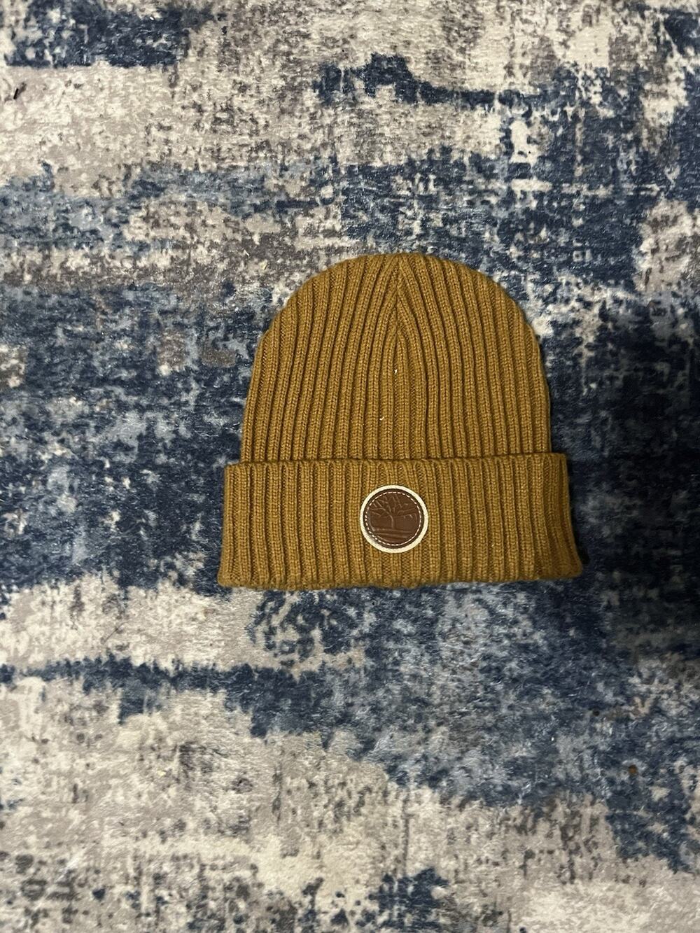 Timberland Adult Men's/Women's Cuff Rib Wheat Tree Beanie HAT (OS) Fall